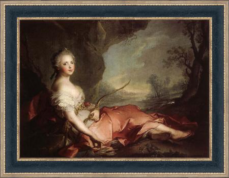 framed  Jean Marc Nattier Marie Adelaide of France Represented as Diana, Ta3127-2